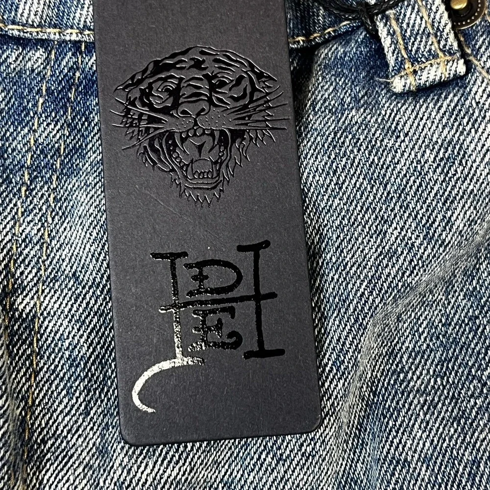 Ed Hardy Jeans Death Before Dishonor Distressed Slim Taper Denim MENS‎ SZ 40 NWT - Picture 5 of 14